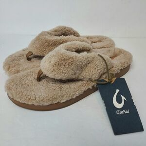 NEW Olukai Women's Kipea Heu Flip Flops Tan Size 10